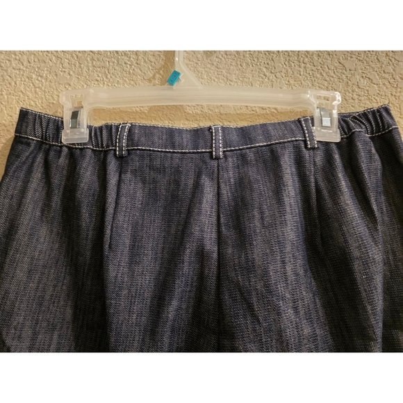 Tanjay Petite Straight Leg Pants 12P Blue with White Stitching - Picture 10 of 14